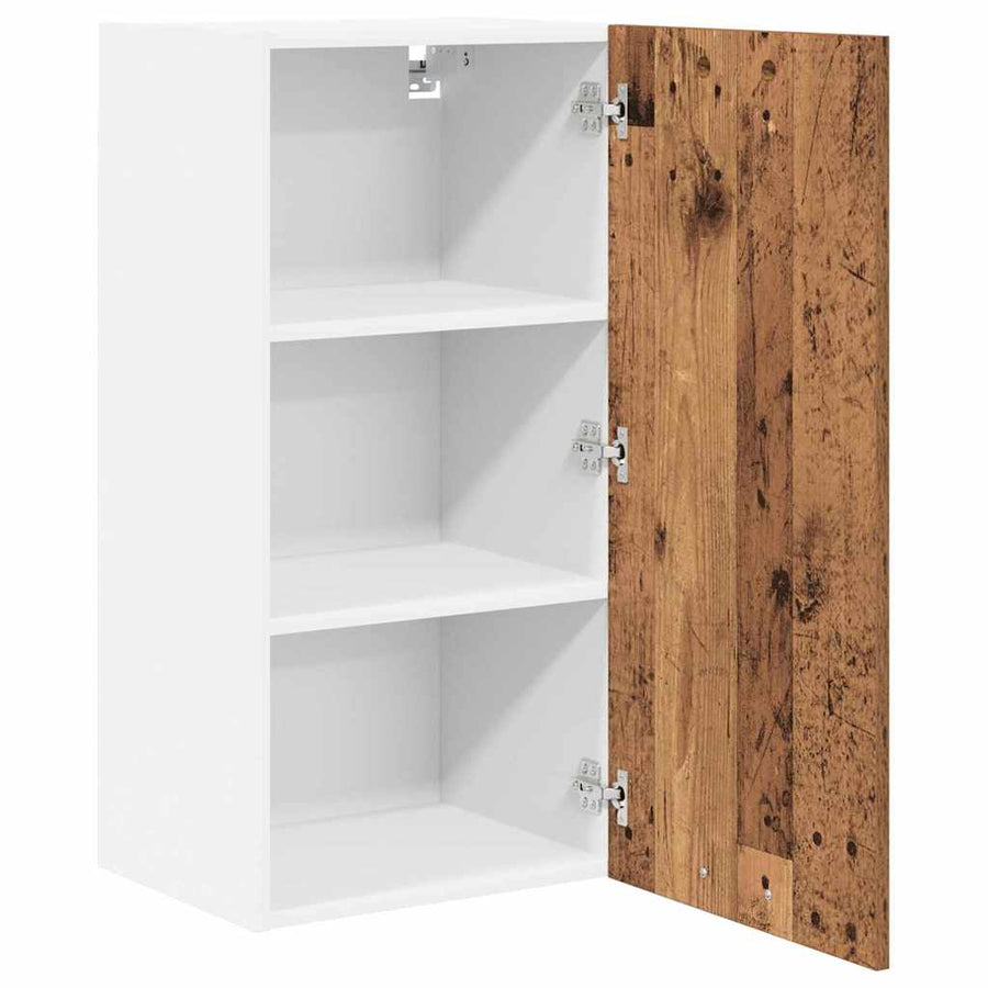 Hangkast Riga Oude Hout en Wit 40 x 31 x 80 cm Bewerkt hout