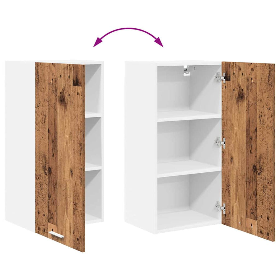 Hangkast Riga Oude Hout en Wit 40 x 31 x 80 cm Bewerkt hout