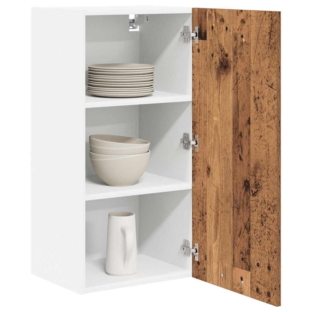 Hangkast Riga Oude Hout en Wit 40 x 31 x 80 cm Bewerkt hout