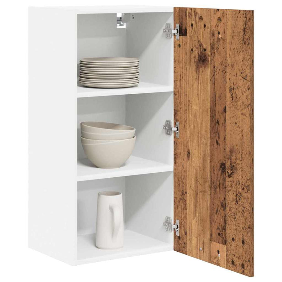 Hangkast Riga Oude Hout en Wit 40 x 31 x 80 cm Bewerkt hout