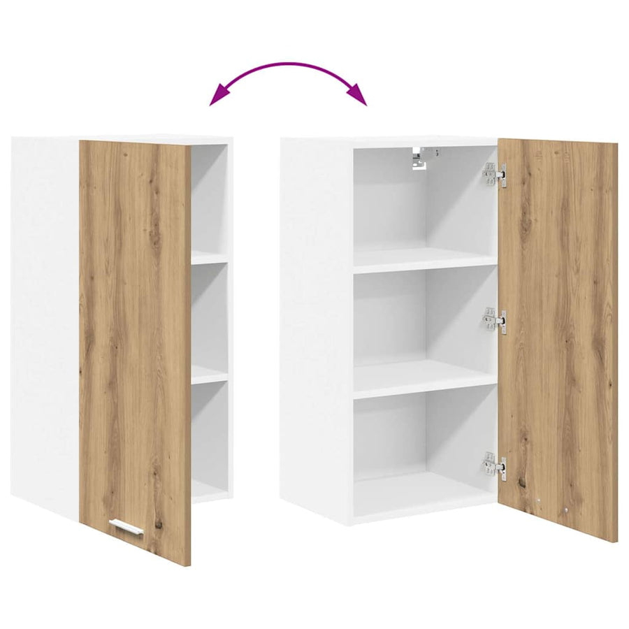 Hangkast Riga Ambachtelijke Eik en Wit 40 x 31 x 80 cm