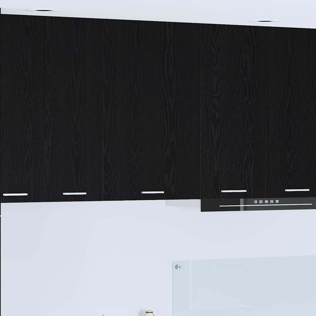 Hangkast Riga Zwarte Eik en Wit 50 x 31 x 80 cm Bewerkt hout
