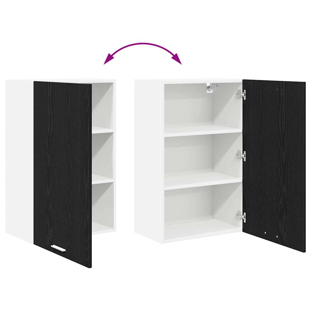 Hangkast Riga Zwarte Eik en Wit 50 x 31 x 80 cm Bewerkt hout