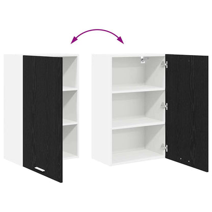 Hangkast Riga Zwarte Eik en Wit 50 x 31 x 80 cm Bewerkt hout