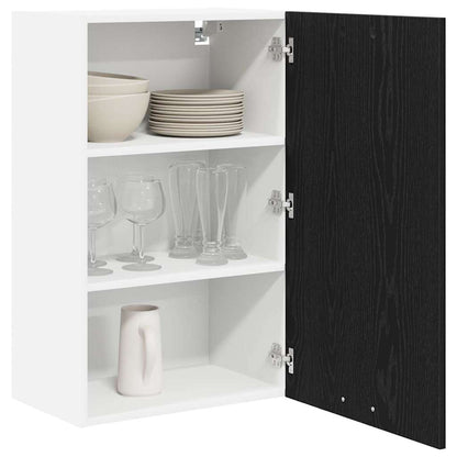 Hangkast Riga Zwarte Eik en Wit 50 x 31 x 80 cm Bewerkt hout