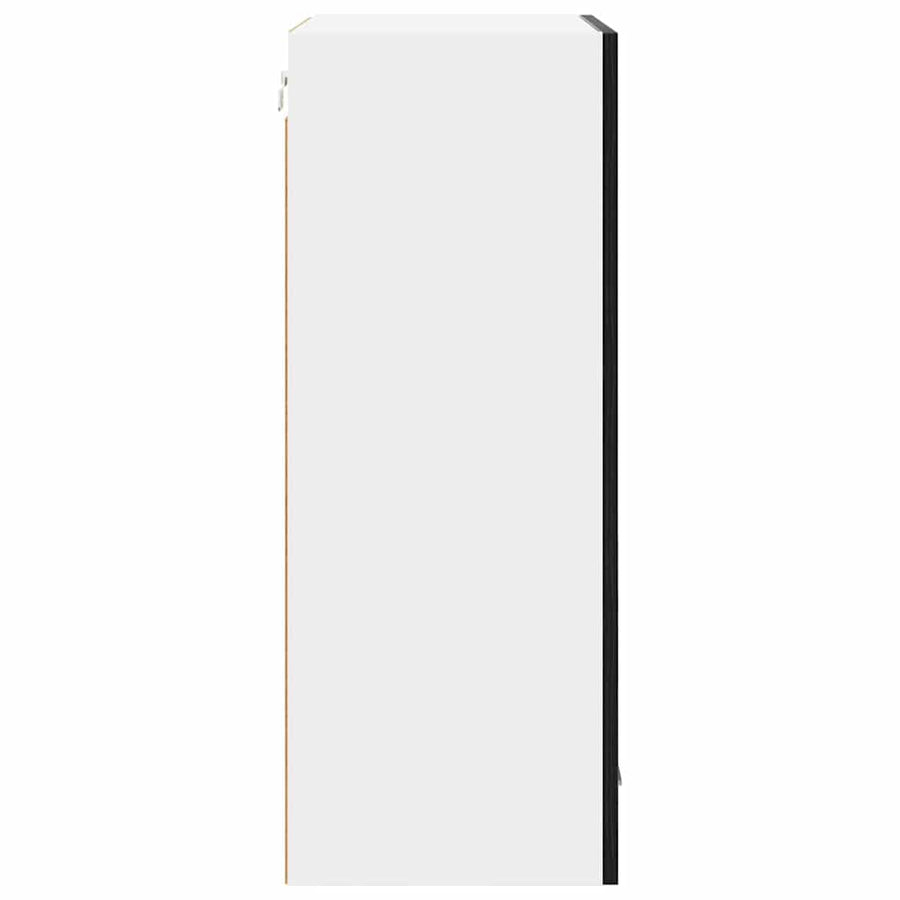 Hangkast Riga Zwarte Eik en Wit 50 x 31 x 80 cm Bewerkt hout