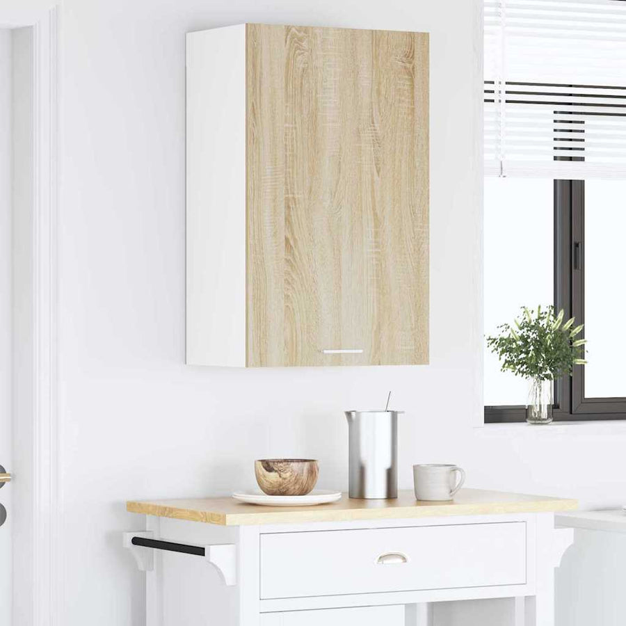 Hangkast Riga Sonoma Eik en Wit 50 x 31 x 80 cm Bewerkt hout