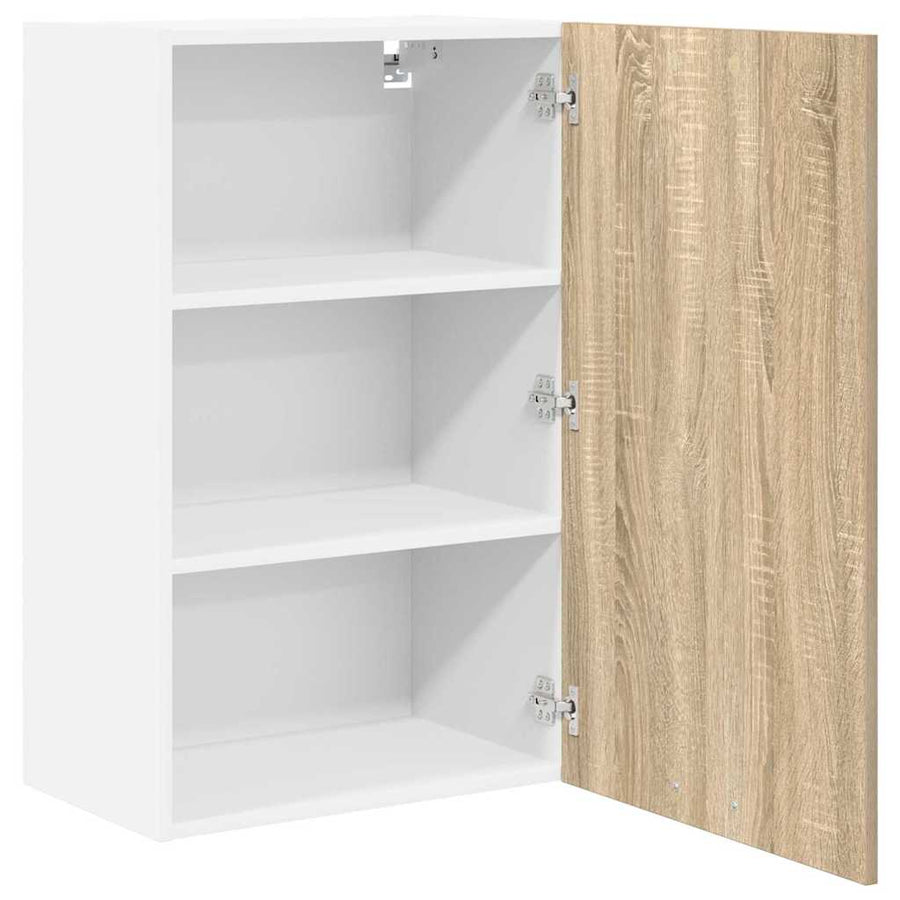 Hangkast Riga Sonoma Eik en Wit 50 x 31 x 80 cm Bewerkt hout