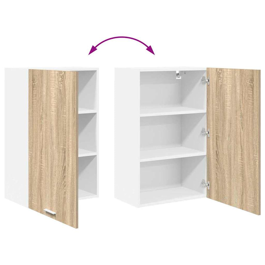 Hangkast Riga Sonoma Eik en Wit 50 x 31 x 80 cm Bewerkt hout