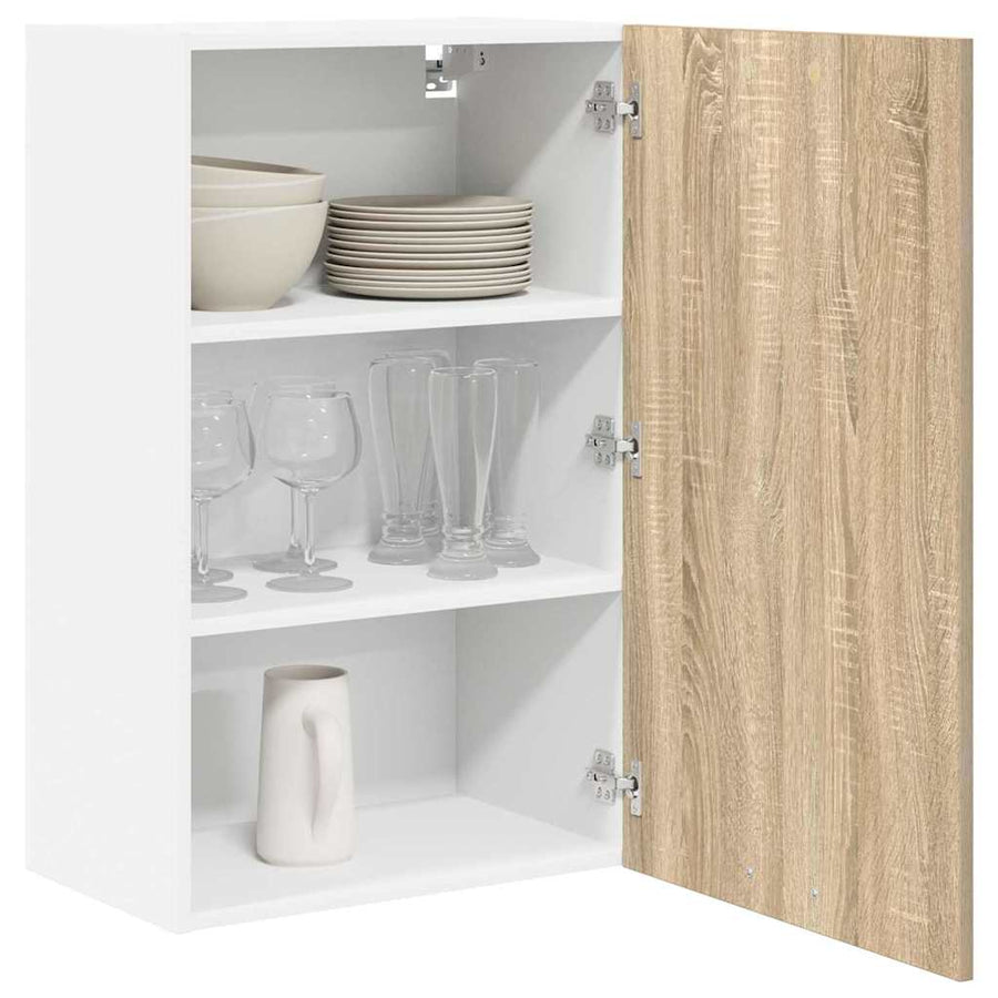 Hangkast Riga Sonoma Eik en Wit 50 x 31 x 80 cm Bewerkt hout