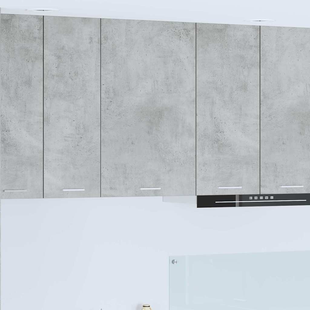 Hangkast Riga Beton Grijs en Wit 50 x 31 x 80 cm Bewerkt hout