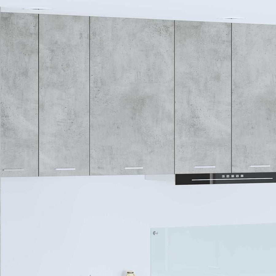 Hangkast Riga Beton Grijs en Wit 50 x 31 x 80 cm Bewerkt hout