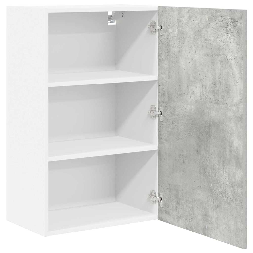 Hangkast Riga Beton Grijs en Wit 50 x 31 x 80 cm Bewerkt hout