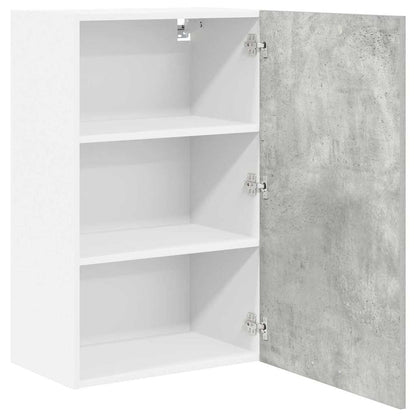 Hangkast Riga Beton Grijs en Wit 50 x 31 x 80 cm Bewerkt hout