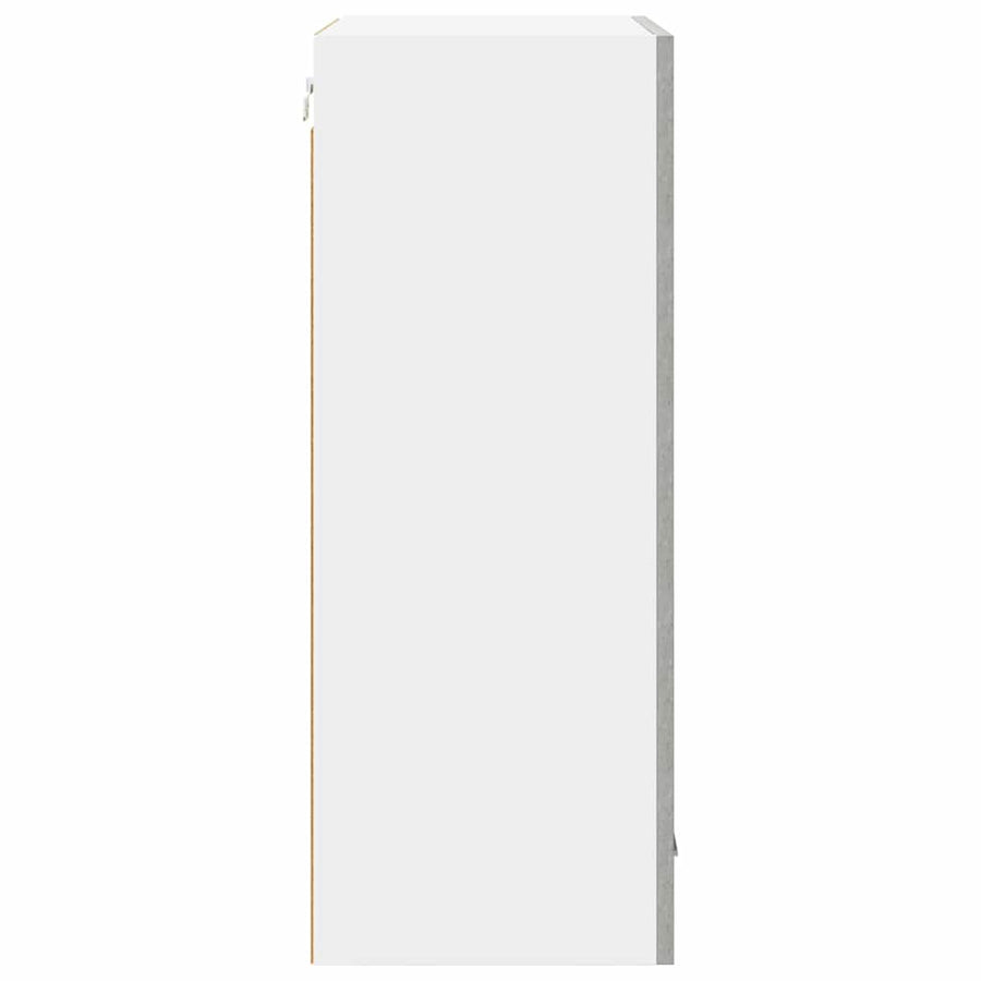 Hangkast Riga Beton Grijs en Wit 50 x 31 x 80 cm Bewerkt hout