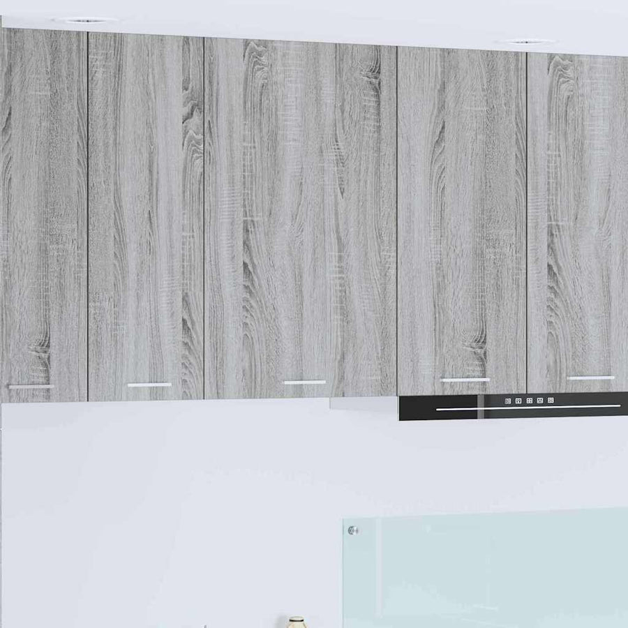 Hangkast Riga Grijs Sonoma en Wit 50 x 31 x 80 cm Bewerkt hout