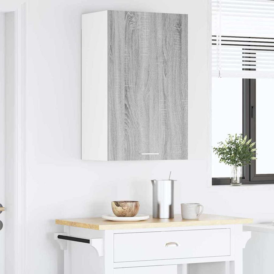 Hangkast Riga Grijs Sonoma en Wit 50 x 31 x 80 cm Bewerkt hout