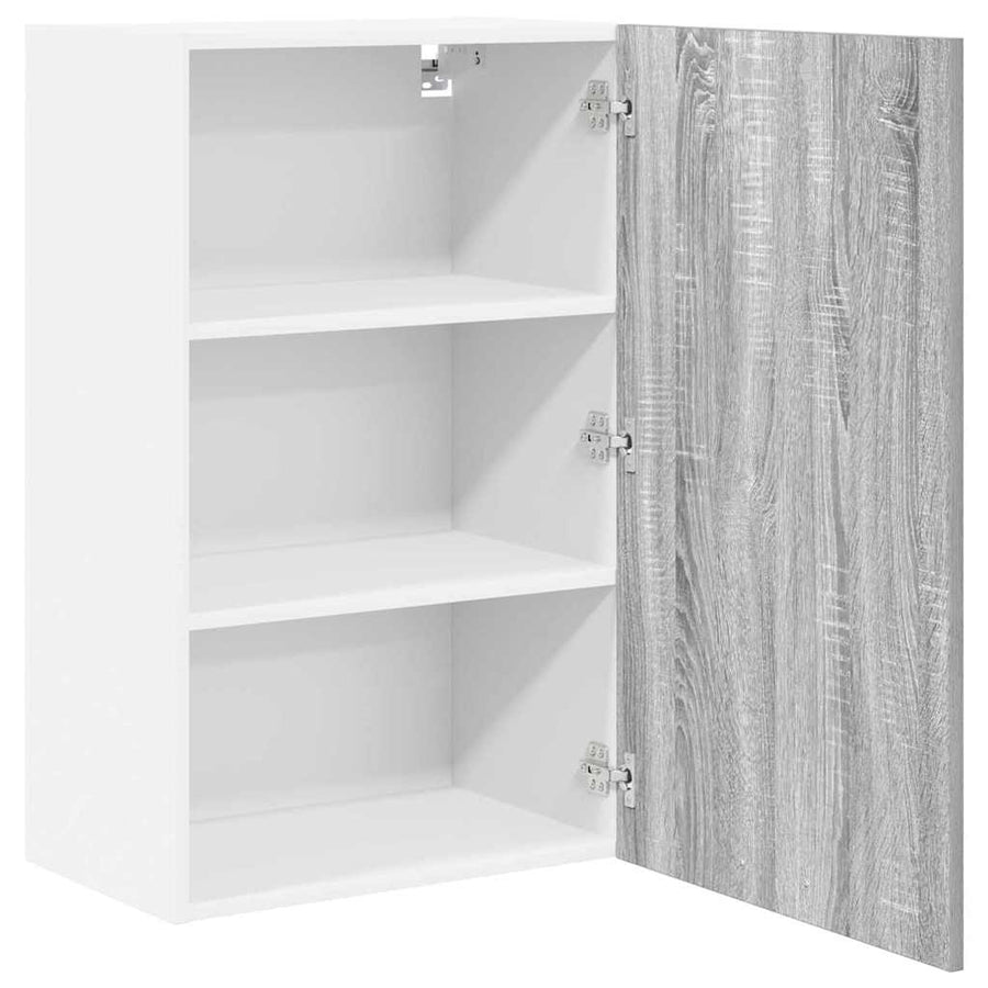 Hangkast Riga Grijs Sonoma en Wit 50 x 31 x 80 cm Bewerkt hout