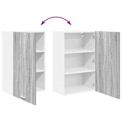 Hangkast Riga Grijs Sonoma en Wit 50 x 31 x 80 cm Bewerkt hout