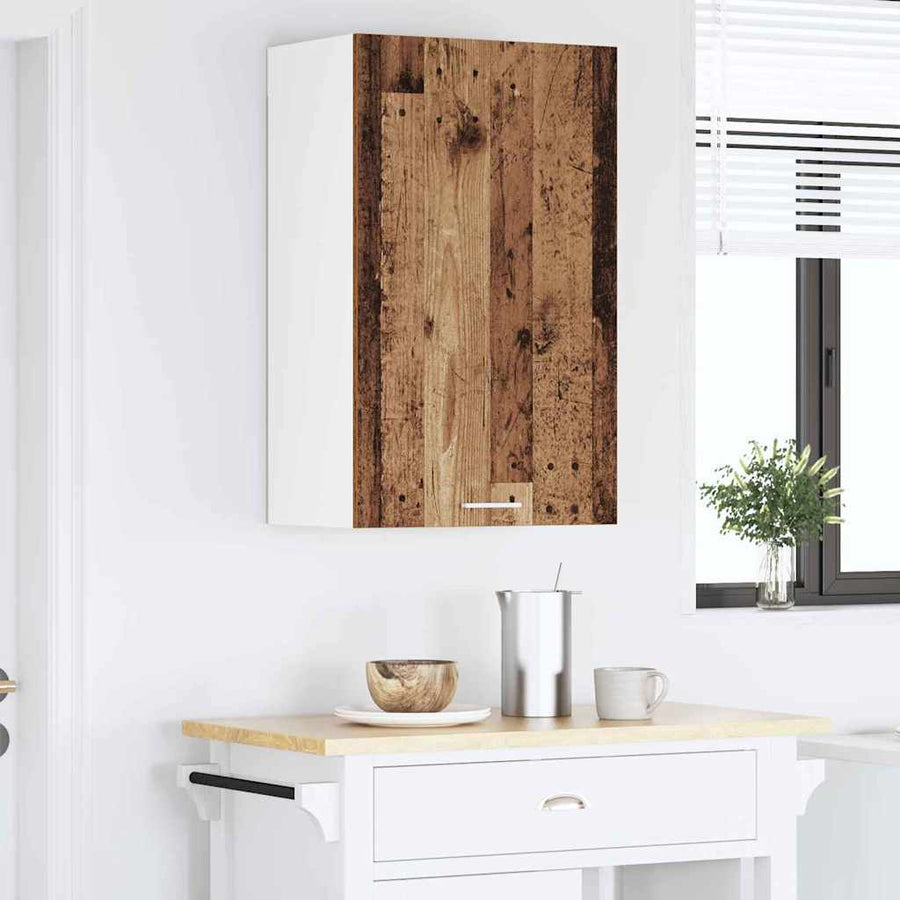 Hangkast Riga Oude Hout en Wit 50 x 31 x 80 cm Bewerkt hout