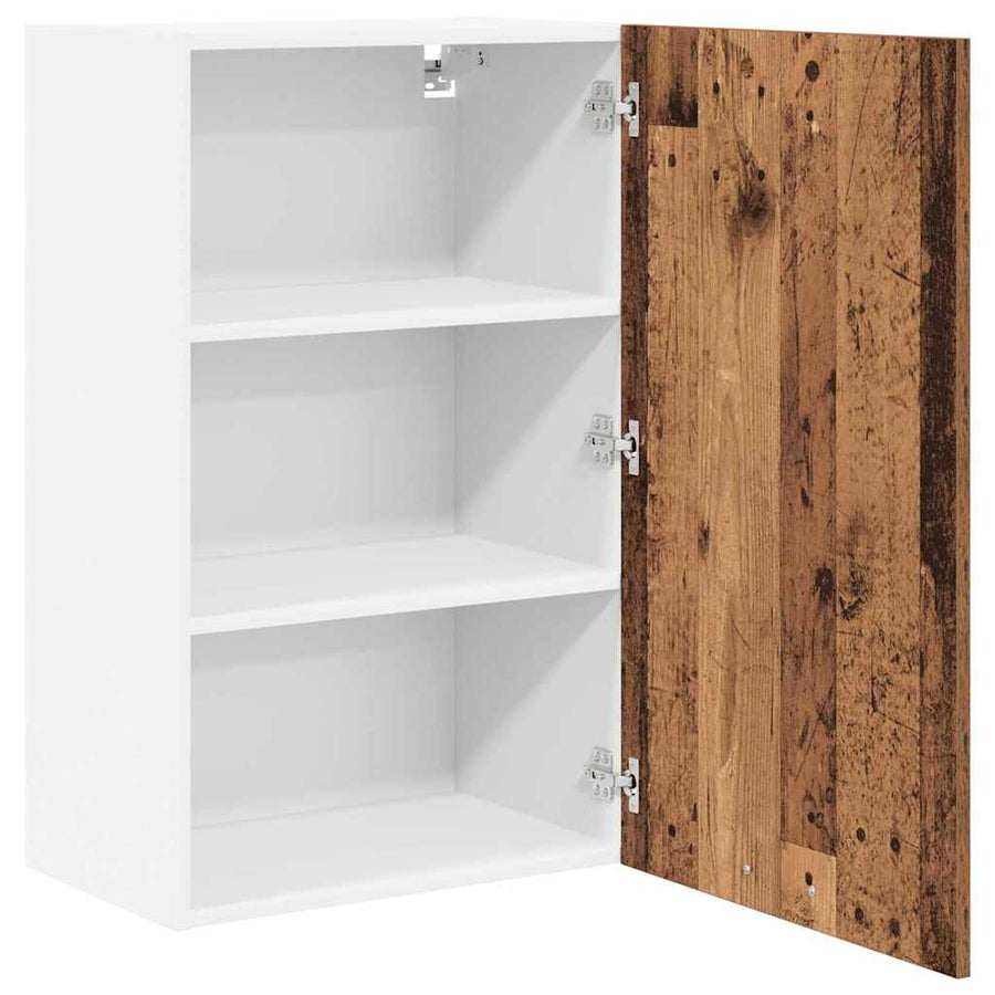 Hangkast Riga Oude Hout en Wit 50 x 31 x 80 cm Bewerkt hout