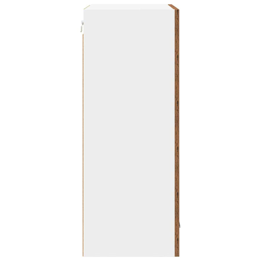 Hangkast Riga Oude Hout en Wit 50 x 31 x 80 cm Bewerkt hout