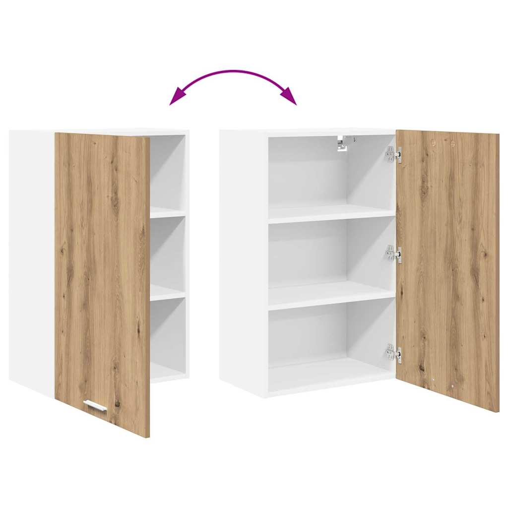 Hangkast Riga Ambachtelijke Eik en Wit 50 x 31 x 80 cm