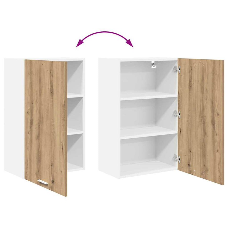 Hangkast Riga Ambachtelijke Eik en Wit 50 x 31 x 80 cm