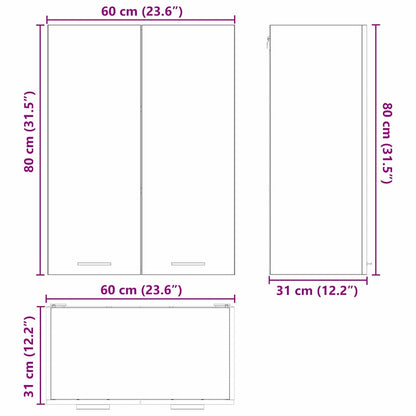 Hangkast met plank Riga Wit 60 x 31 x 80 cm Bewerkt hout