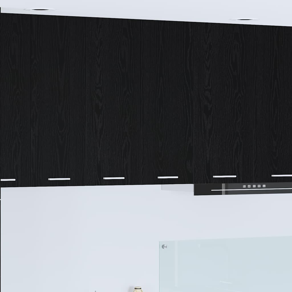 Hangkast Riga Zwart Eiken 60 x 31 x 80 cm Bewerkt hout