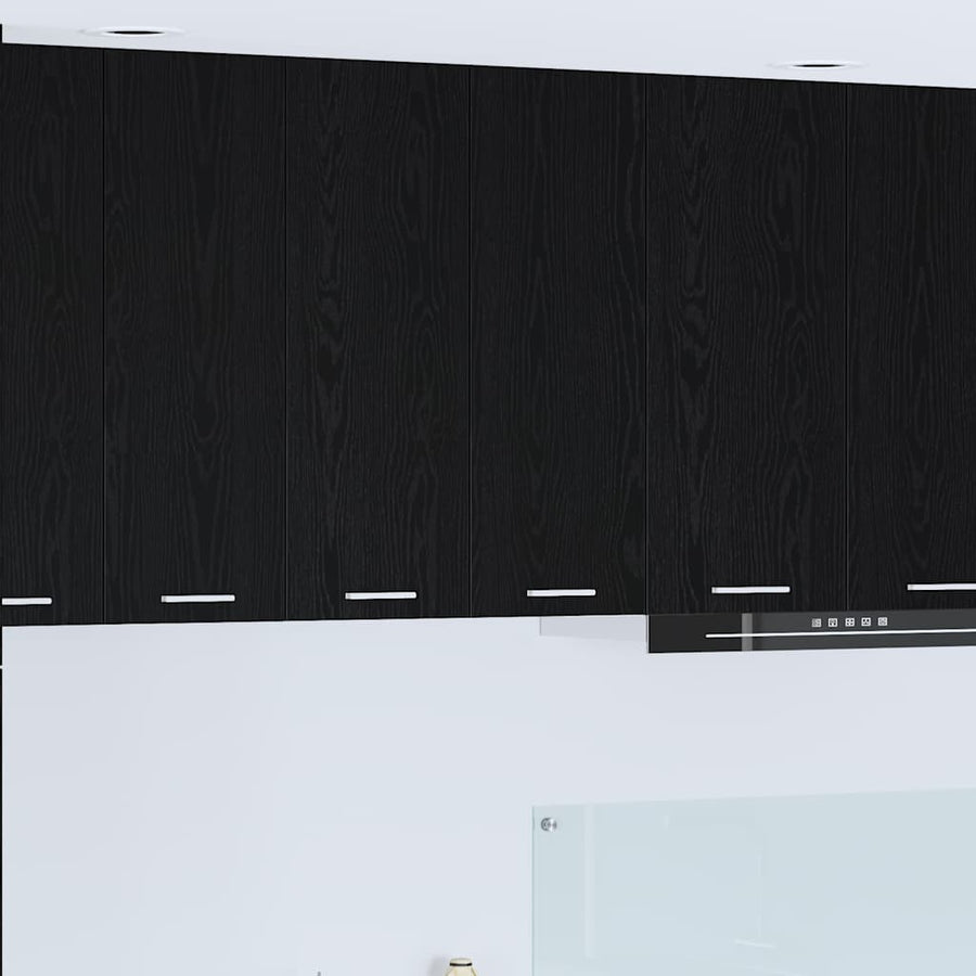 Hangkast Riga Zwart Eiken 60 x 31 x 80 cm Bewerkt hout