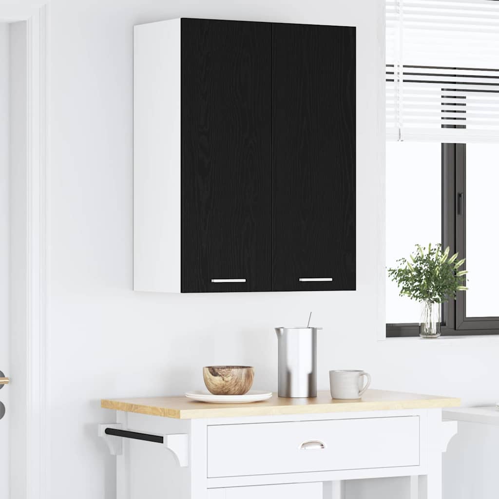 Hangkast Riga Zwart Eiken 60 x 31 x 80 cm Bewerkt hout
