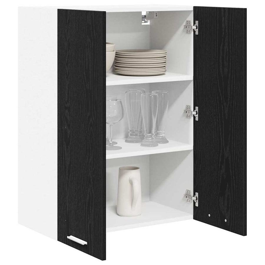 Hangkast Riga Zwart Eiken 60 x 31 x 80 cm Bewerkt hout