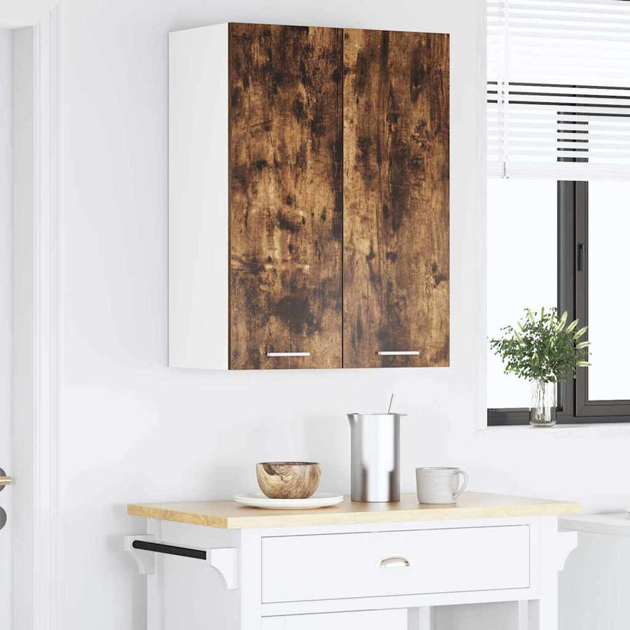 Hangkast Riga Gerookt eiken 60 x 31 x 80 cm Bewerkt hout