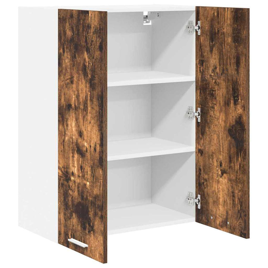 Hangkast Riga Gerookt eiken 60 x 31 x 80 cm Bewerkt hout