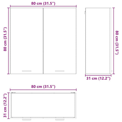 Hangkast met plank Riga Wit 80 x 31 x 80 cm Bewerkt hout