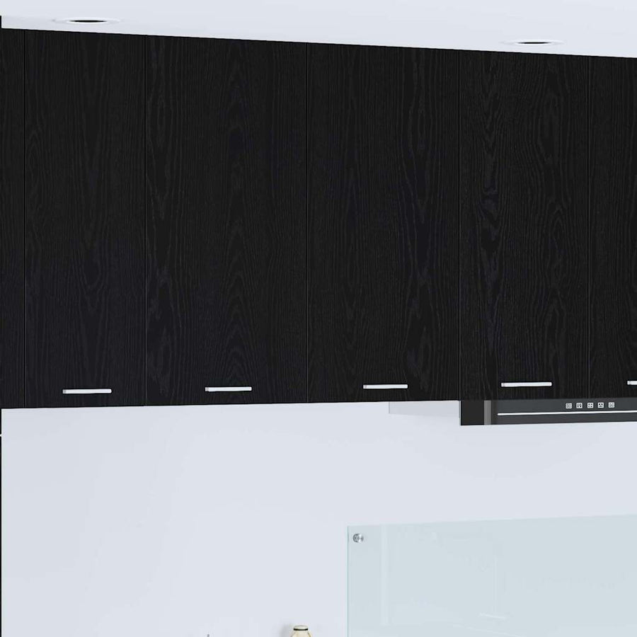Hangkast Riga Zwart Eiken 80 x 31 x 80 cm Bewerkt hout