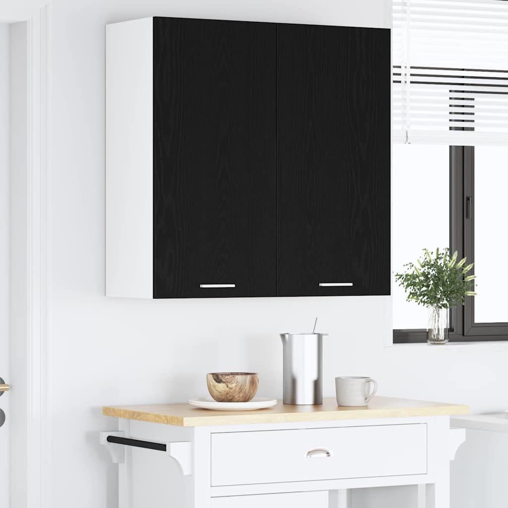 Hangkast Riga Zwart Eiken 80 x 31 x 80 cm Bewerkt hout