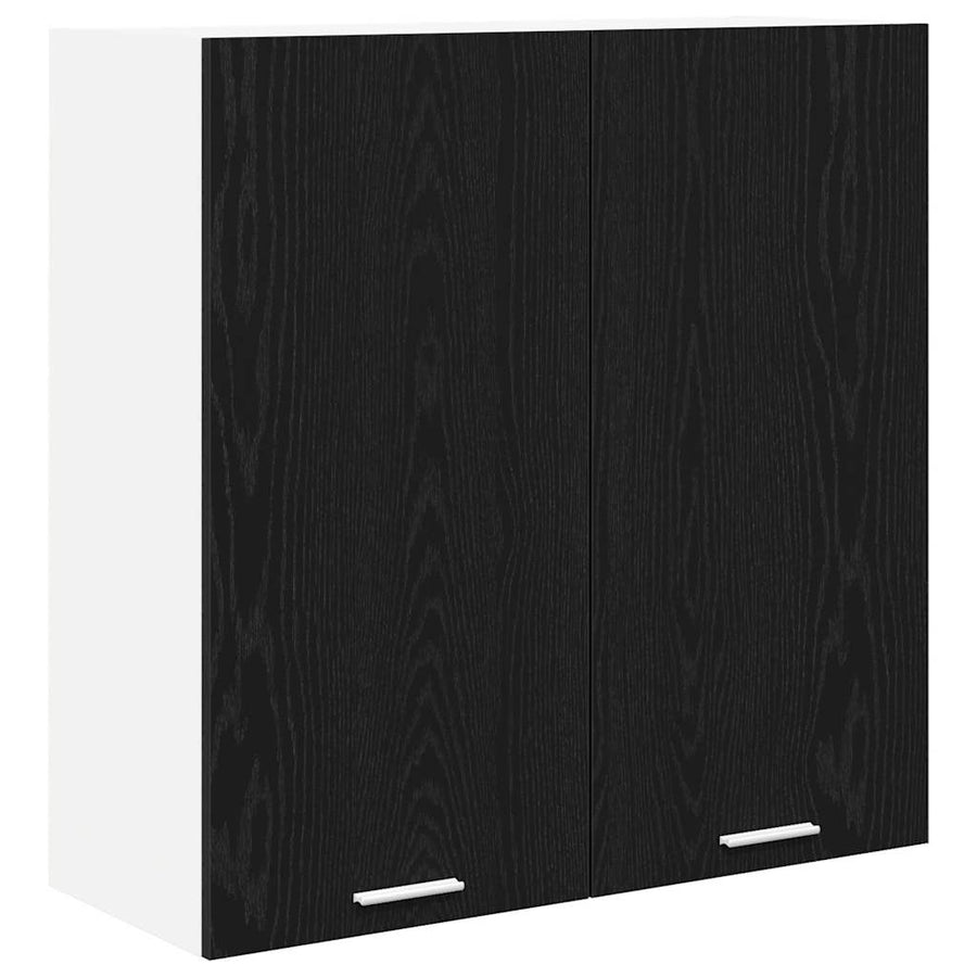 Hangkast Riga Zwart Eiken 80 x 31 x 80 cm Bewerkt hout