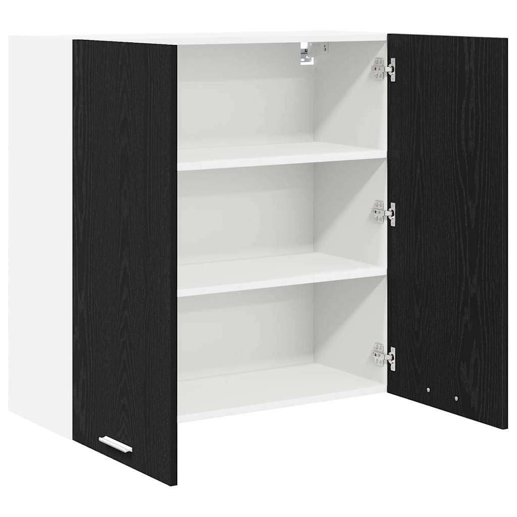 Hangkast Riga Zwart Eiken 80 x 31 x 80 cm Bewerkt hout