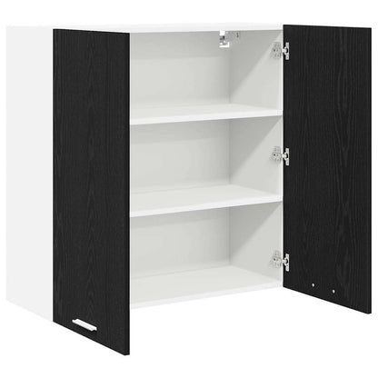 Hangkast Riga Zwart Eiken 80 x 31 x 80 cm Bewerkt hout