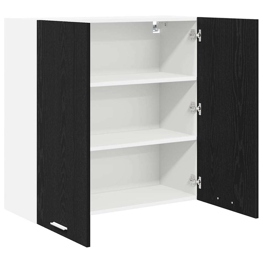 Hangkast Riga Zwart Eiken 80 x 31 x 80 cm Bewerkt hout