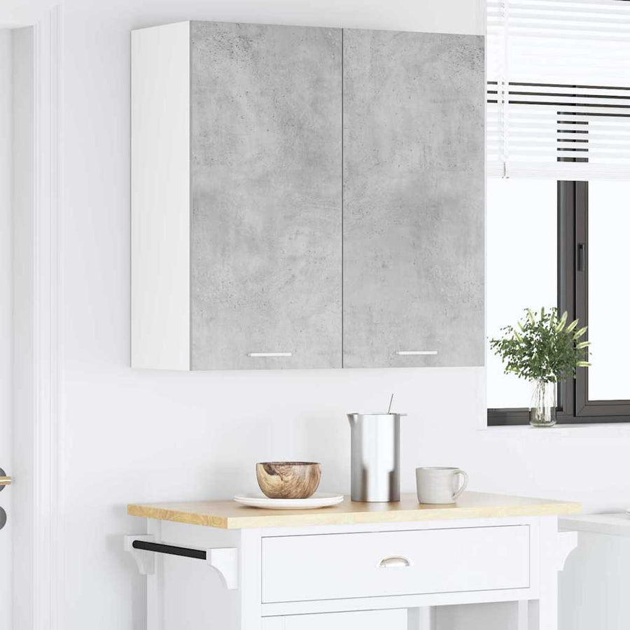 Hangkast met opslag Beton Grijs 80 x 31 x 80 cm Bewerkt hout