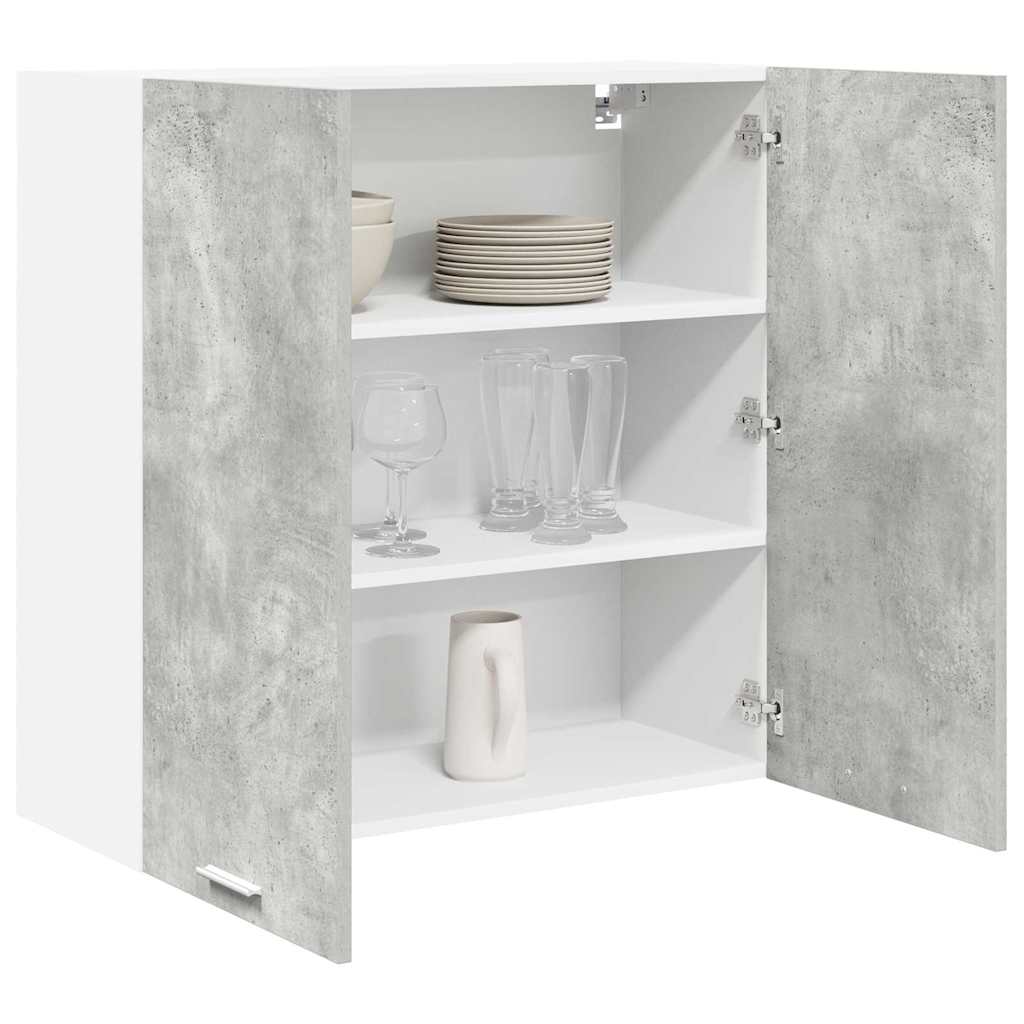 Hangkast met opslag Beton Grijs 80 x 31 x 80 cm Bewerkt hout