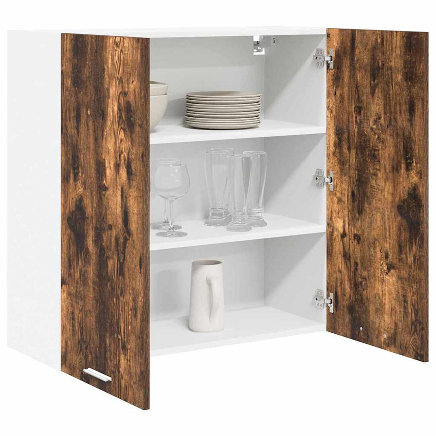 Hangkast Riga Gerookt eiken 80 x 31 x 80 cm Bewerkt hout