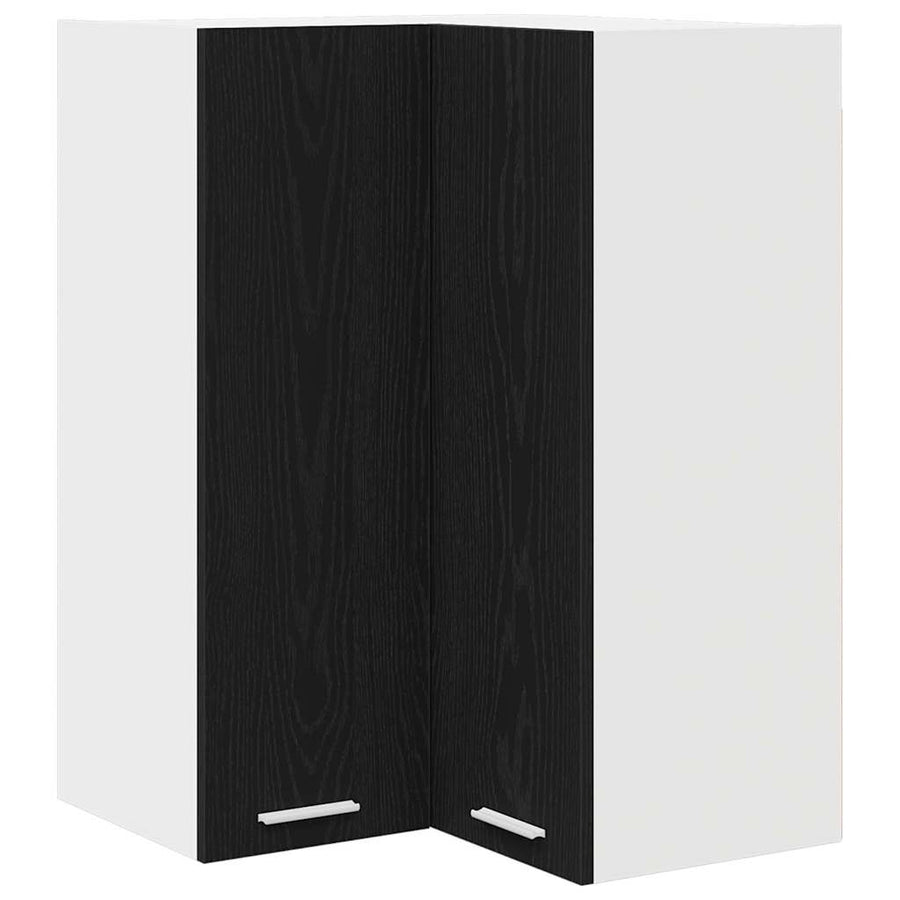 Hangkast Riga Zwarte Eik en Wit 57 x 57 x 80 cm Bewerkt hout