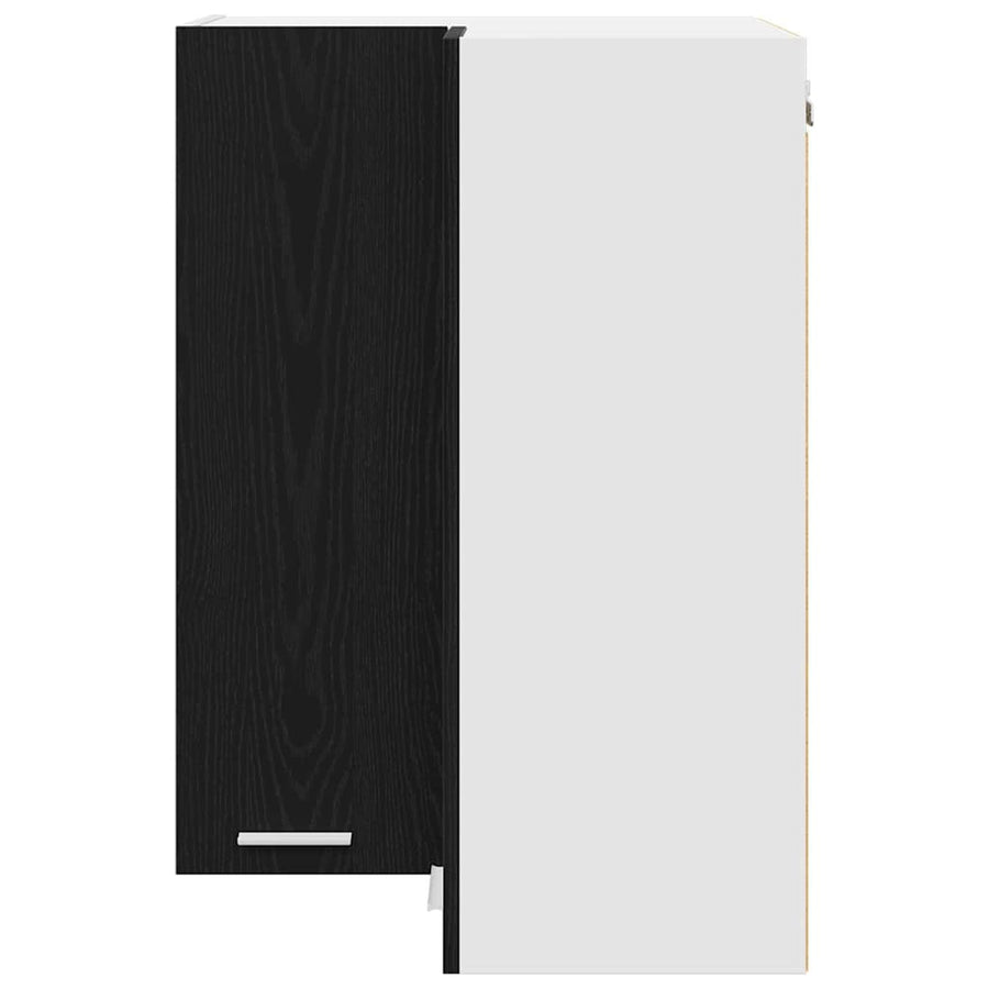Hangkast Riga Zwarte Eik en Wit 57 x 57 x 80 cm Bewerkt hout