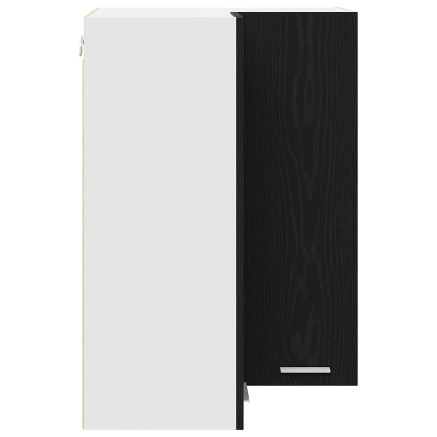 Hangkast Riga Zwarte Eik en Wit 57 x 57 x 80 cm Bewerkt hout