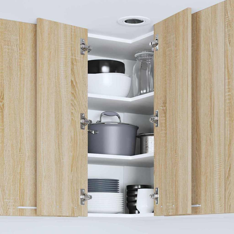 Hangkast Riga Sonoma Eik en Wit 57 x 57 x 80 cm Bewerkt hout