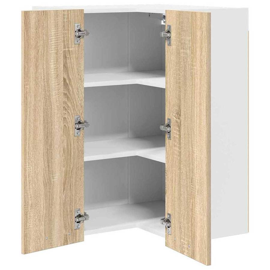 Hangkast Riga Sonoma Eik en Wit 57 x 57 x 80 cm Bewerkt hout